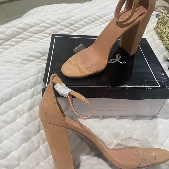 Suede Heels - Clear Toe - Picture 3 of 3